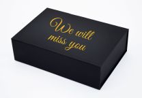 Geschenkbox "We will miss you " versch. Farben und Größen