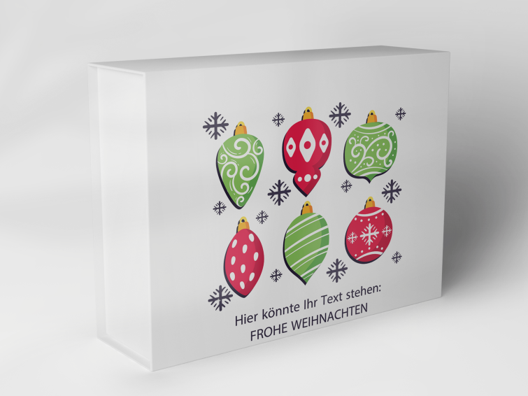 Geschenkbox "Weihnachtskugeln Schneeflocken" 1007_08_0026 