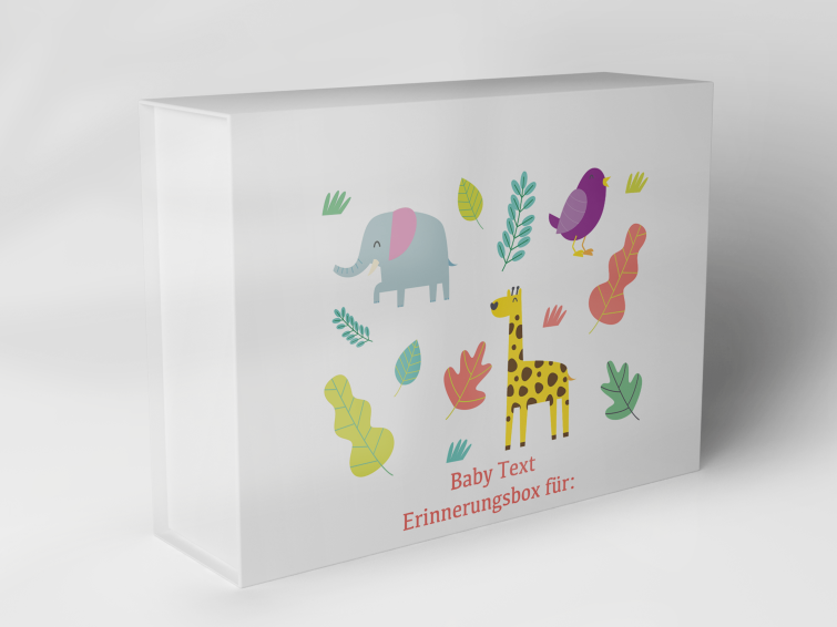 Geschenkbox "Elefant Giraffe Blätter" 1007_01_0017