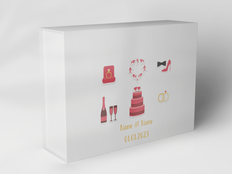 Geschenkbox "Hochzeitssymbole und Torte" 1007_05_0009 