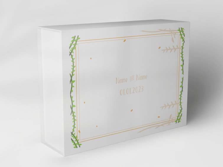 Geschenkbox "grüne Rankenzweige und Goldrahmen" 1007_05_0031 