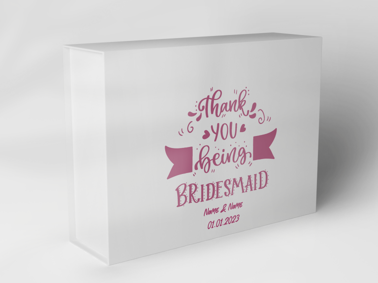 Geschenkbox "Bridesmaid Schriftzug mit Schleifen" 1007_05_0073 