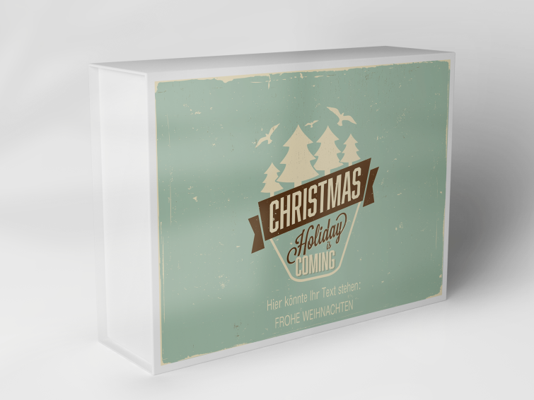Geschenkbox "Weihnachten Tannenbäume und Vögel" 1007_08_0041 