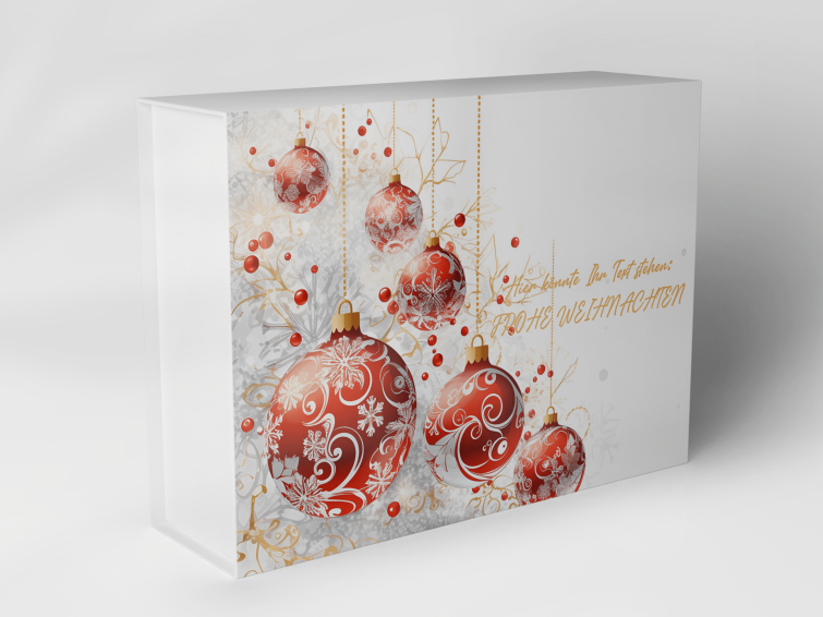 Geschenkbox "Weihnachtskugeln und Schneeflocken" 1007_08_0063 