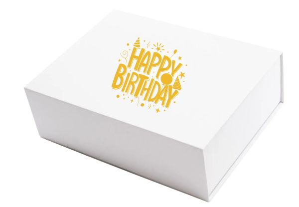 Geschenkbox "Happy Birthday" versch. Farben und Größen