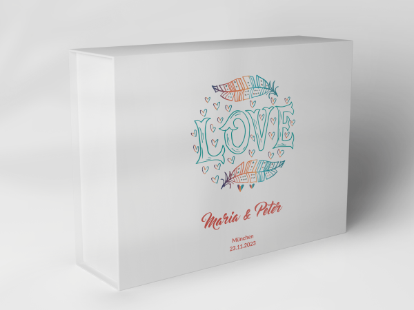 Geschenkbox "Love mit Federn" 1007_06_0001 Geschenkbox "Love mit Federn" 1007_06_0001