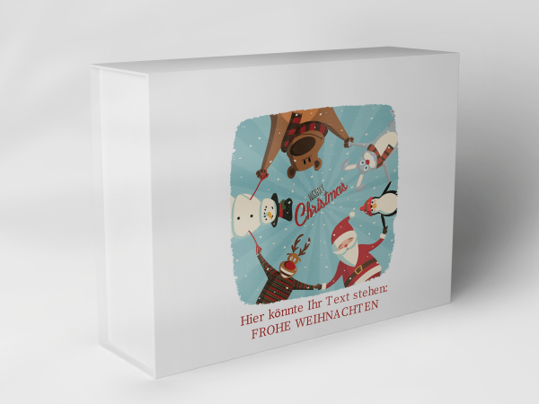 Geschenkbox "Weihnachtstiere und Santa" 1007_08_0006 Geschenkbox "Weihnachtstiere und Santa" 1007_08_0006