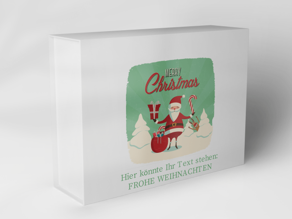 Geschenkbox "Weihnachtsmann und Tannenbäume" 1007_08_0007 Geschenkbox "Weihnachtsmann und Tannenbäume" 1007_08_0007