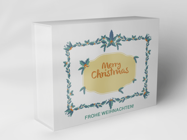 Geschenkbox "Weihnachtskranz und Schriftzug" 1007_08_0018 Geschenkbox "Weihnachtskranz und Schriftzug" 1007_08_0018