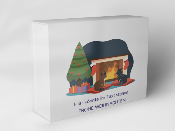 Geschenkbox "Weihnachtsbaum Kamin Katzen" 1007_08_0019 Geschenkbox "Weihnachtsbaum Kamin Katzen" 1007_08_0019