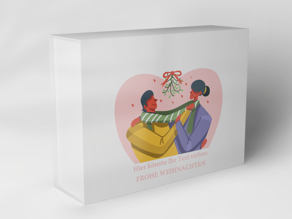 Geschenkbox "weihnachtliches Paar unter Mistelzweig" 1007_08_0025 Geschenkbox "weihnachtliches Paar unter Mistelzweig" 1007_08_0025