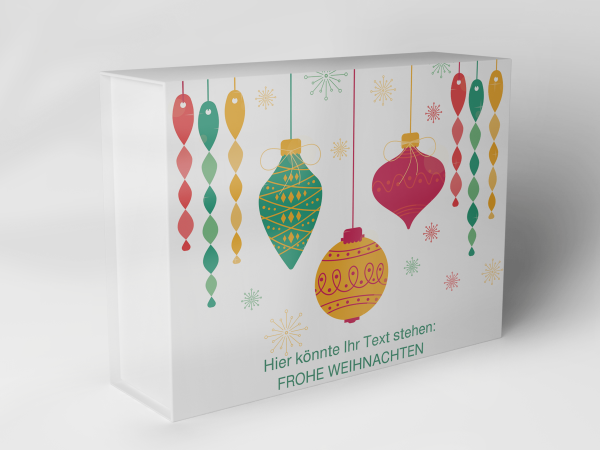 Geschenkbox "Weihnachtskugeln und Schneeflocken" 1007_08_0027 Geschenkbox "Weihnachtskugeln und Schneeflocken" 1007_08_0027