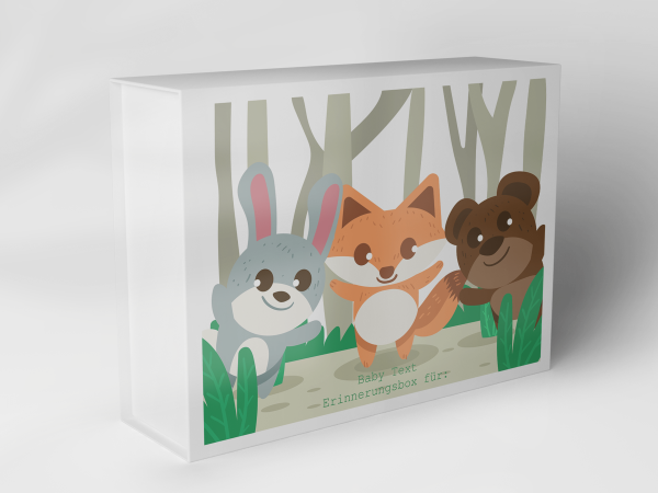 Geschenkbox "Waldtiere mit Hase Fuchs Bär" 1007_01_0004 Geschenkbox "Waldtiere mit Hase Fuchs Bär" 1007_01_0004
