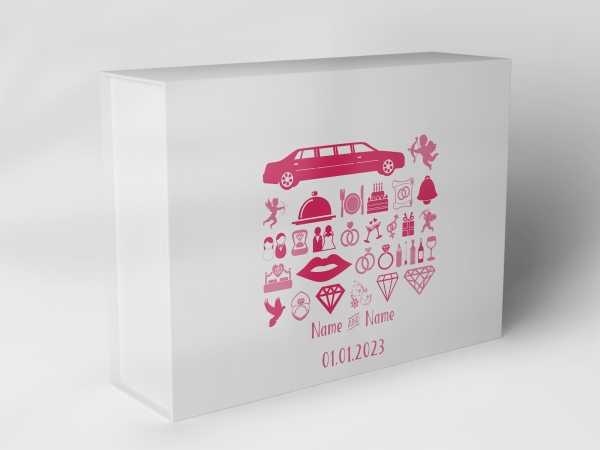 Geschenkbox "Hochzeitssymbole und Limousine" 1007_05_0026 Geschenkbox "Hochzeitssymbole und Limousine" 1007_05_0026