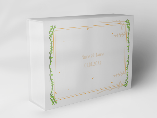 Geschenkbox "grüne Rankenzweige und Goldrahmen" 1007_05_0031 Geschenkbox "grüne Rankenzweige und Goldrahmen" 1007_05_0031