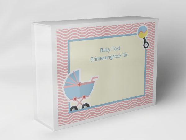 Geschenkbox "Kinderwagen und Streifen" 1007_01_0019 Geschenkbox "Kinderwagen und Streifen" 1007_01_0019
