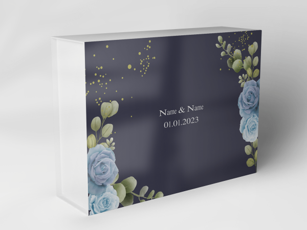 Geschenkbox "Blaue Rosen und Blätter" 1007_05_0055 Geschenkbox "Blaue Rosen und Blätter" 1007_05_0055
