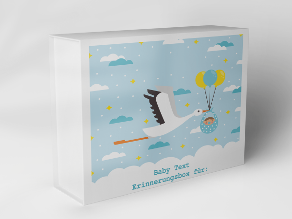 Geschenkbox "Storch mit Babyballon" 1007_01_0031 Geschenkbox "Storch mit Babyballon" 1007_01_0031