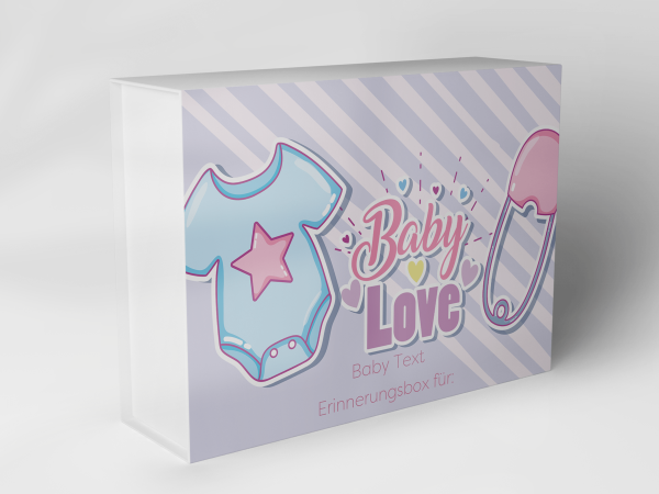 Geschenkbox "Baby Love Streifen er Zubehör" 1007_01_0034 Geschenkbox "Baby Love Streifen er Zubehör" 1007_01_0034