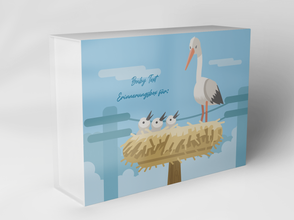 Geschenkbox "Storch mit Nest und Küken" 1007_01_0047 Geschenkbox "Storch mit Nest und Küken" 1007_01_0047
