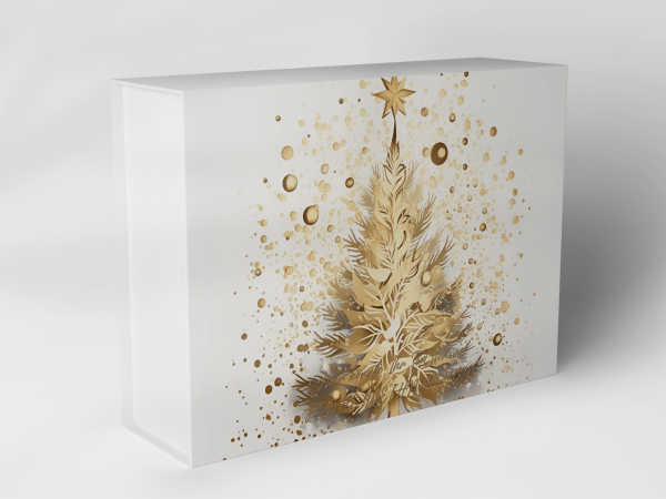 Geschenkbox "Weihnachtsbaum Goldpunkten" 1007_08_0056 Geschenkbox "Weihnachtsbaum Goldpunkten" 1007_08_0056