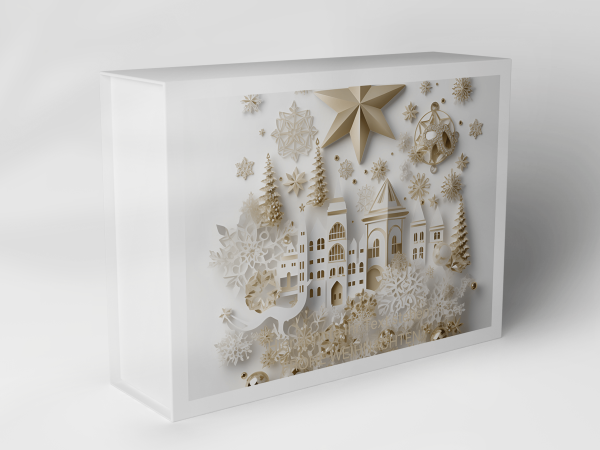 Geschenkbox "Weihnachtsstadt und Sterne" 1007_08_0061 Geschenkbox "Weihnachtsstadt und Sterne" 1007_08_0061