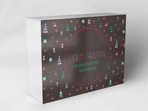 Geschenkbox "Weihnachtsmuster mit Tannenbäumen" 1007_08_0066 Geschenkbox "Weihnachtsmuster mit Tannenbäumen" 1007_08_0066