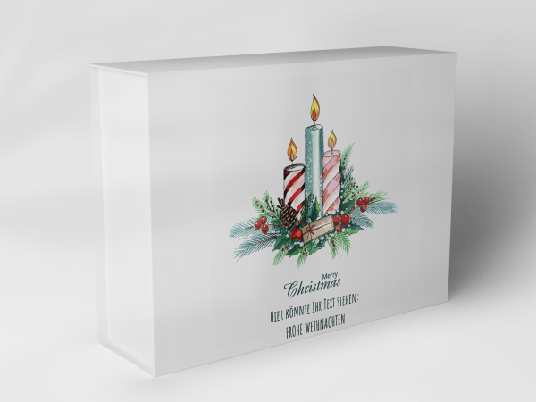 Geschenkbox "Weihnachtskerzen und Tannenzweige" 1007_08_0067 Geschenkbox "Weihnachtskerzen und Tannenzweige" 1007_08_0067