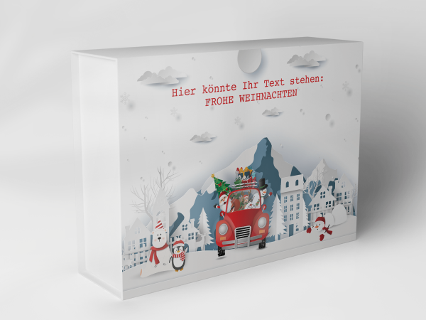 Geschenkbox "Weihnachtsdorf mit Rentierwagen" 1007_08_0069 Geschenkbox "Weihnachtsdorf mit Rentierwagen" 1007_08_0069